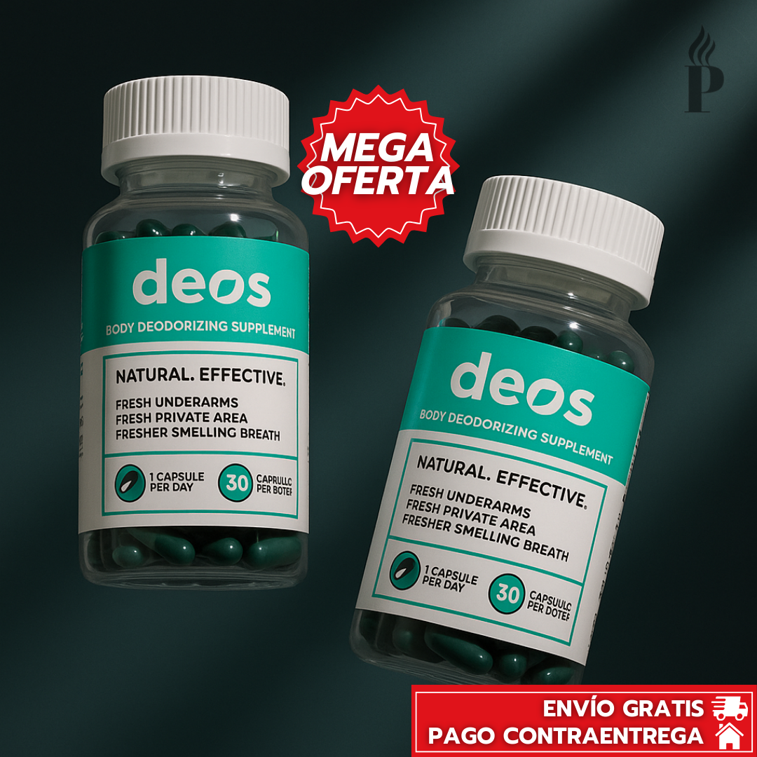 Oferta Especial 2x1: DEOS™ - Cápsulas Naturales para Eliminar el Mal Olor Corporal
